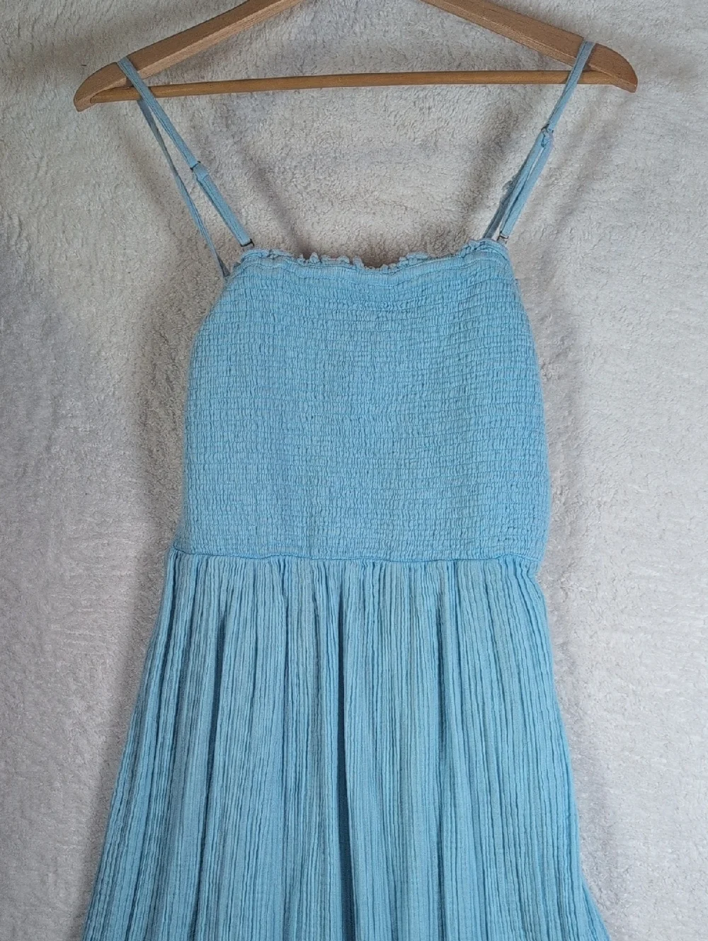 Nwot Anthropologie Light Blue Smocked Maxi Sundress - Picture 5 of 7